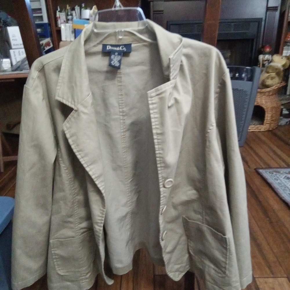 Denim&Co Khaki Blazer Size 2x And Pants 1x